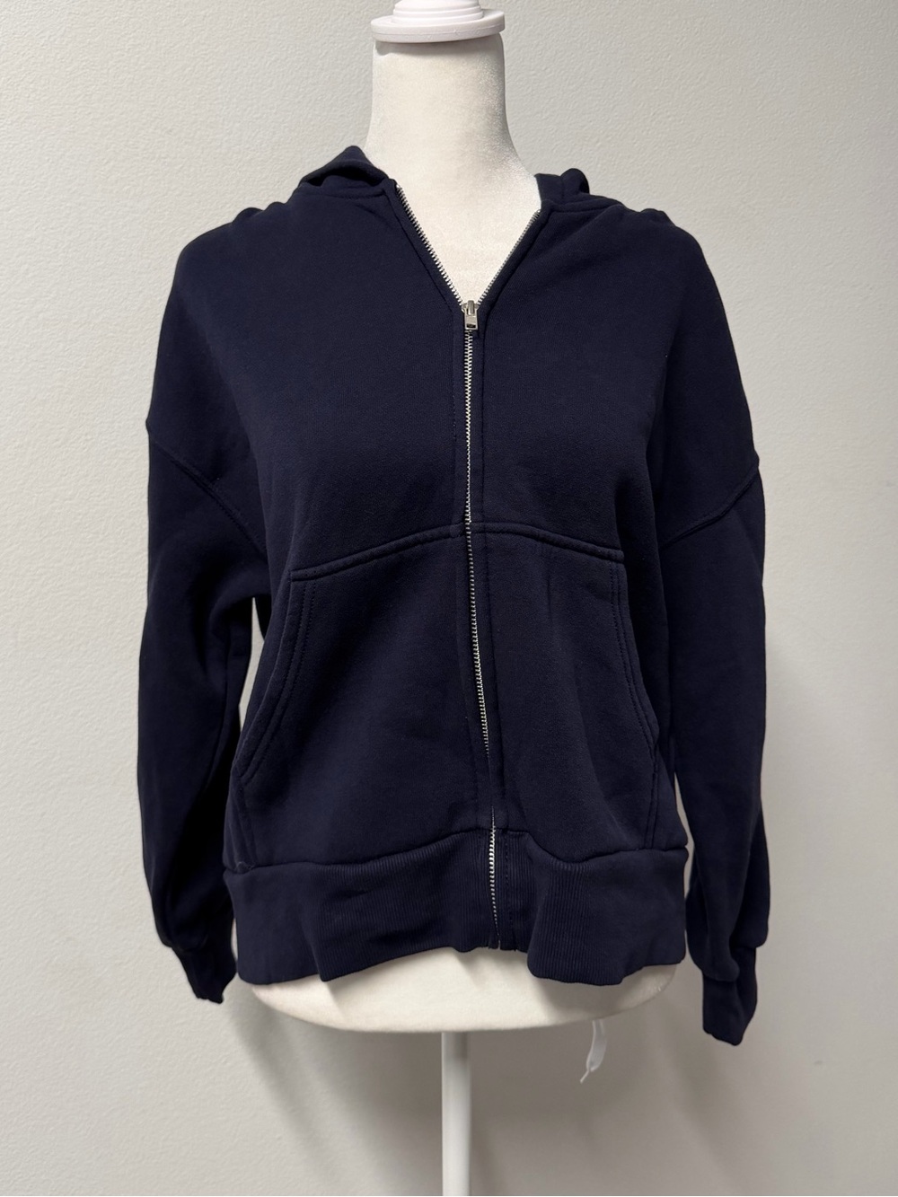H&M Divided Navy Blue Full-Zip Hoodie Size Small